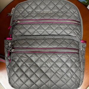 MZ Wallace Small Crosby Backpack (Grey/Pink)